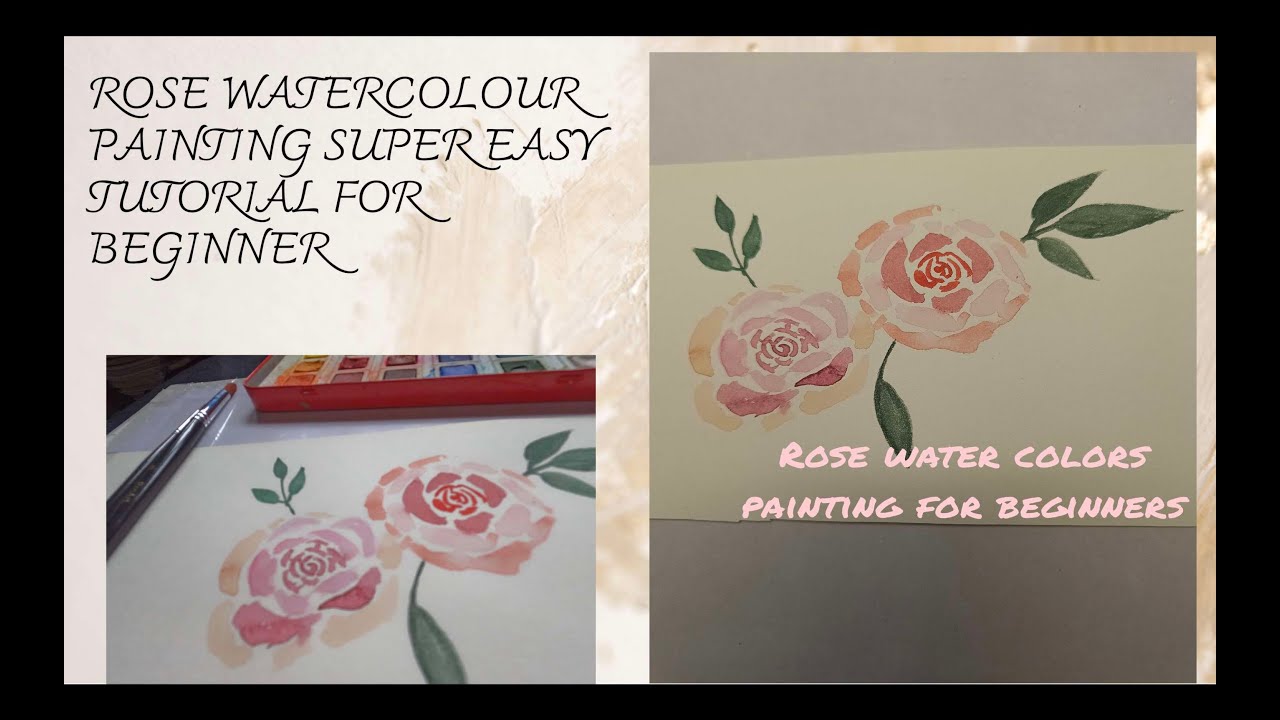 Watercolors Rose painting:rose watercolour painting super easy tutorial ...