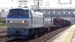JR貨物 EF66-105 貨物列車 (5081レ EF66代走 全検後ピカピカ)清洲駅貨物線