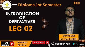 Diploma 1st Sem | Mathematics (Derivative ) Lec 02 By David Sir | By Easy2Learning