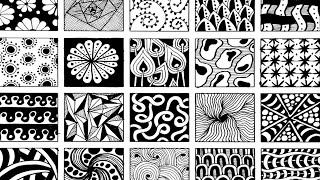 20 easy zentangle patterns for beginners || 20 zentangle patterns step by step