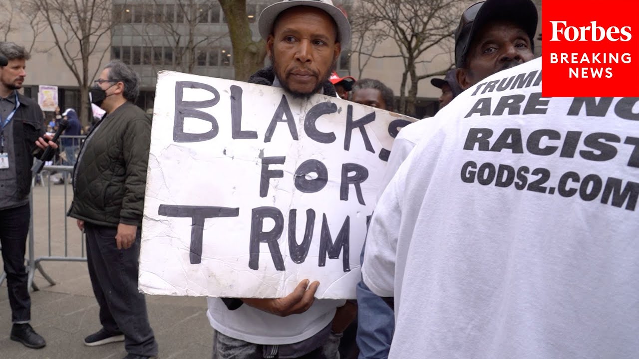 Trump Arraignment Supporters And Detractors Gather Outside Manhattan 
