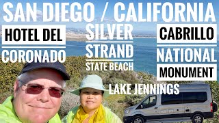 SAN DIEGO / CALIFORNIA / CABRILLO NATIONAL MONUMENT / HOTEL DEL CORONADO / SILVER STRAND STATE BEACH