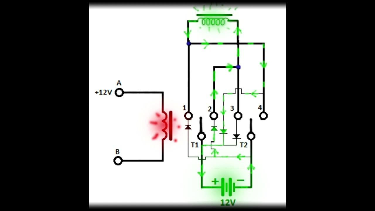 Double Pole Double Throw Flyback Loop Single Coil Single Battery DPDT Relay YouTube