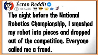 The night before the National Robotics Championship, I smashed my robot into pieces and dropped out 