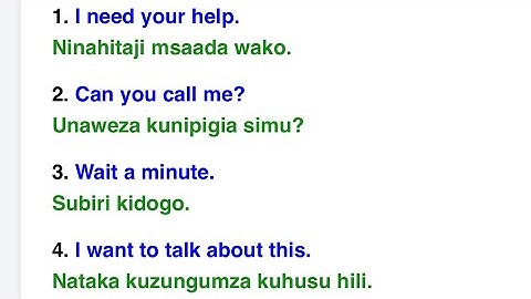 Leer Swahili: 10 eenvoudige zinnen