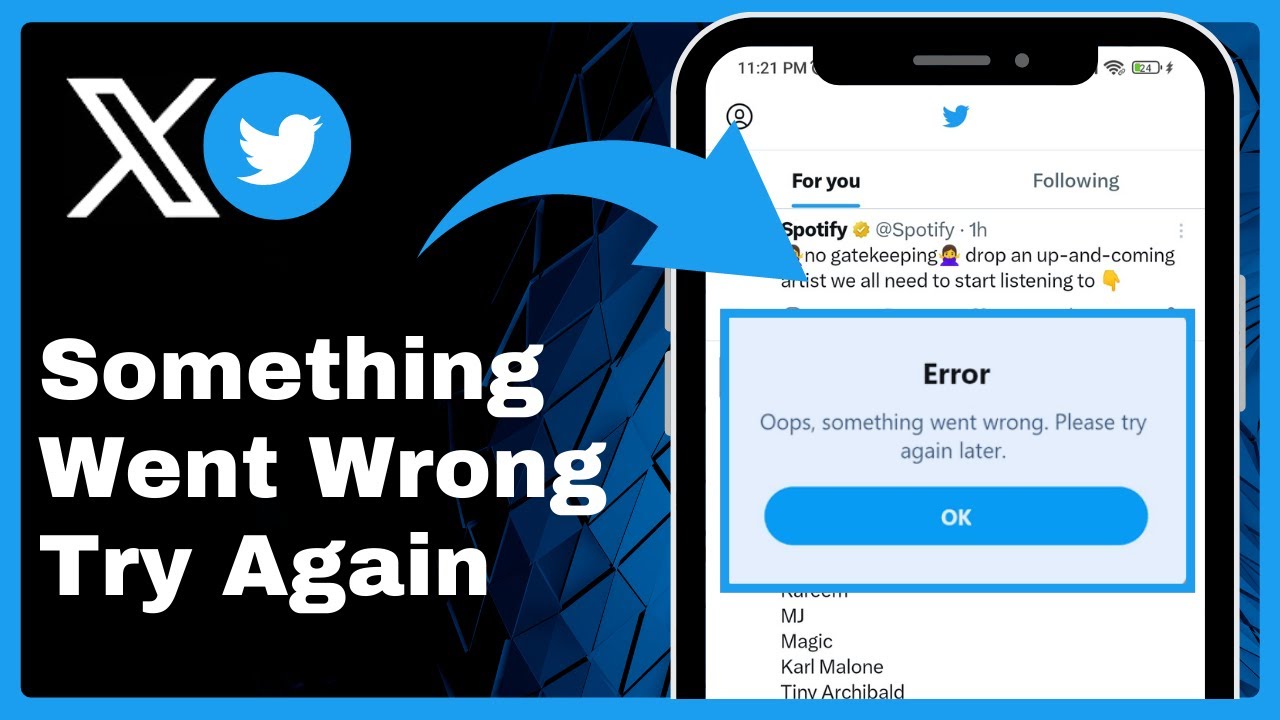 Twitter (X) Fix Something Went Wrong Try Again Error