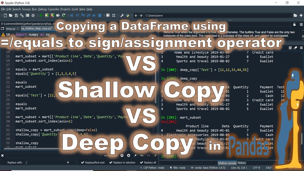 Python Deep Copy Dataframe