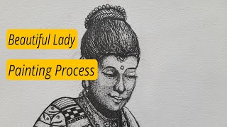 Beautiful Lady Painting Process by Dhammapal Kirdak | Full Art Video 🎨✨