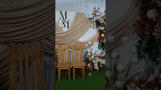 Nude Brown and Rustic Flower Backdrop for Engagement Celebration #decoration #art