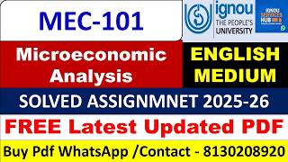 IGNOU MEC 101 Solved Assignment 2025-26 in Hindi | mec 101 solved assignment 2026