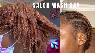 Salon Wash Day 💦 Treatment &amp; Cornrows | NO HEAT