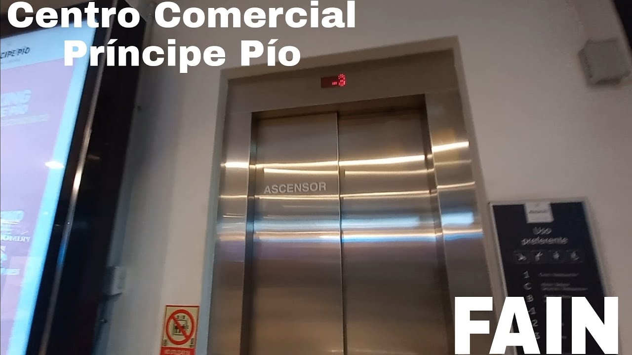 Ascensor FAIN eléctrico MRL en el CC. Príncipe Pío, Madrid, España