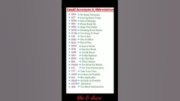 Email Acronyms || #shorts #abbreviations