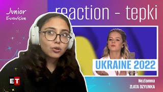 REACTION • Zlata Dziunka - Nezlamna (Unbreakable) - (Junior Eurovision 2022 🇺🇦 Ukraine)