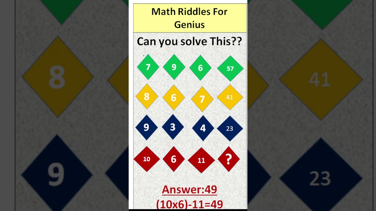 Math Riddles#15 ||  Math Puzzle || Math IQ 