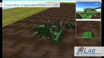 Cooperation of Agricultural Robots in V-REP