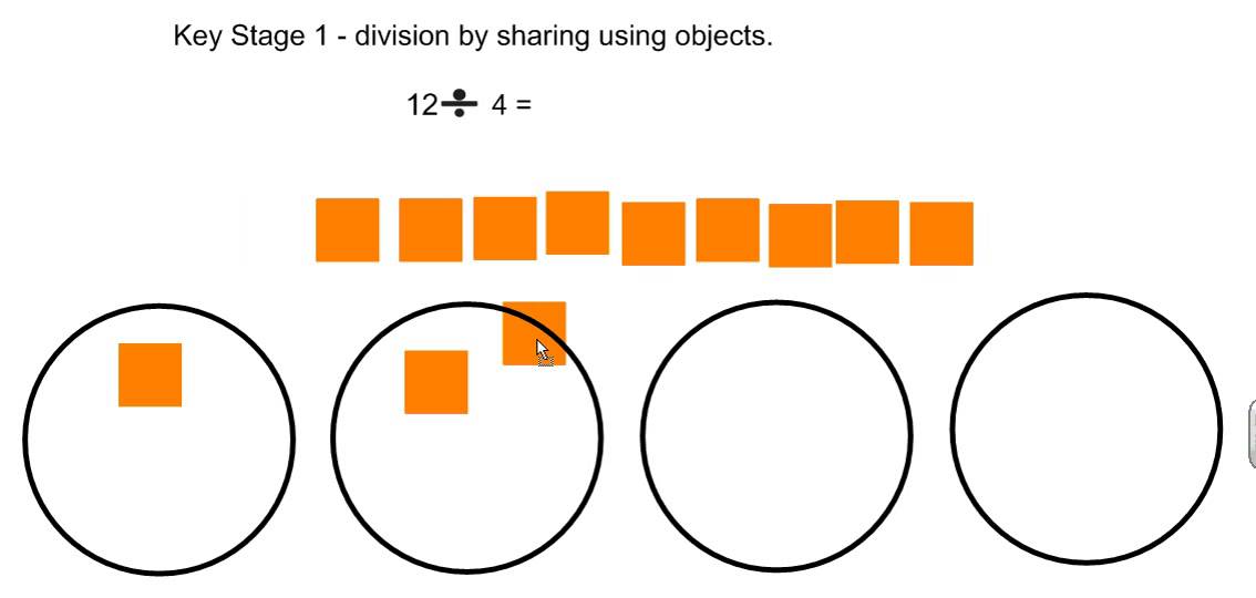 key stage 1 division by sharing using objects youtube