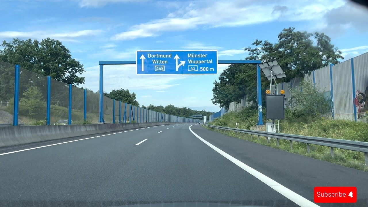 4k Relaxing Drive on the Autobahn  A40 in Germany. 5th July 2025