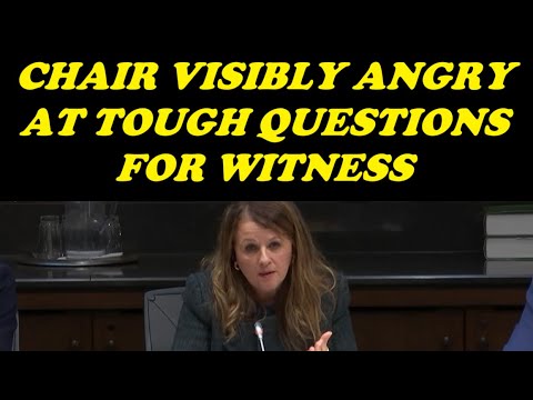 CHAIR VISIBLY ANGRY AT TOUGH QUESTIONS FOR WITNESS - YouTube