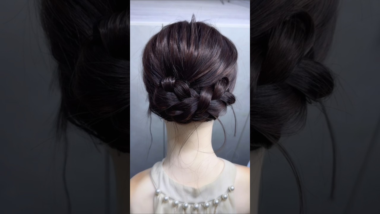 pretty cute braids bun hairstyle tutorials for beginners #easyhairstyle