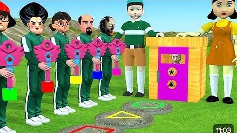 Scary Teacher 3D vs Squid Game Hide and Seek Keys vs Lock Dalgona Shapes Challenge Who Faster Game