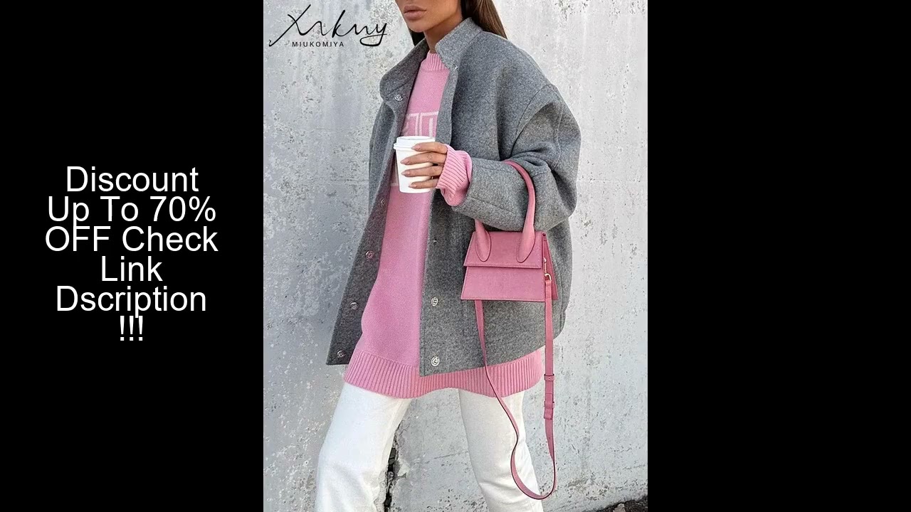 MiuKoMiYa Army Green Short Wool Blend Bomber Jackets For Women Winter Outdoor Women's Woolen Blend C