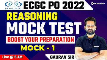 ECGC PO Reasoning 2022 | Mock Test | Mock - 1 | Boost Your Preparation | By Gaurav Sir