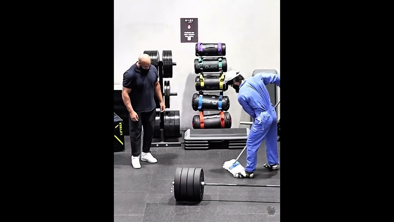 The muscular guy was surprised 