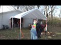 PawPaw Assembles the 10x20 Portable Car Canopy by Harbor Freight