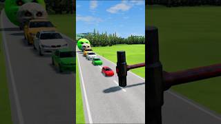 Big And Small Colourful Cars Vs Giant Hammer #34 | #beamngdrive #shorts #gaming #games