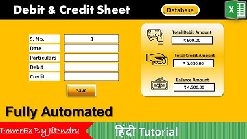 Fully Automated Debit And Credit Sheet in Excel | Debit and Credit Sheet in Excel