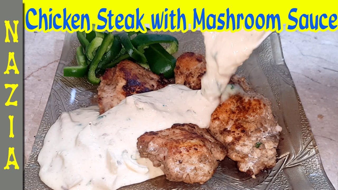 Chicken steak with mushroom white sauce Steak's Series Steak No (2