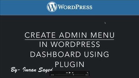 #5 Add Create Admin Menu and Dashicons using WordPress Plugin