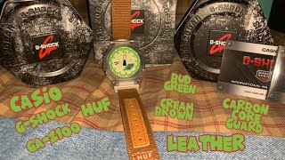 WatcH Here ดูเวลาได้ที่นี่ เรือนที่ 43 G-Shock GA2100HUF-5A เรือนสีเขียวใบเตยสายน้ำตาล skateboard