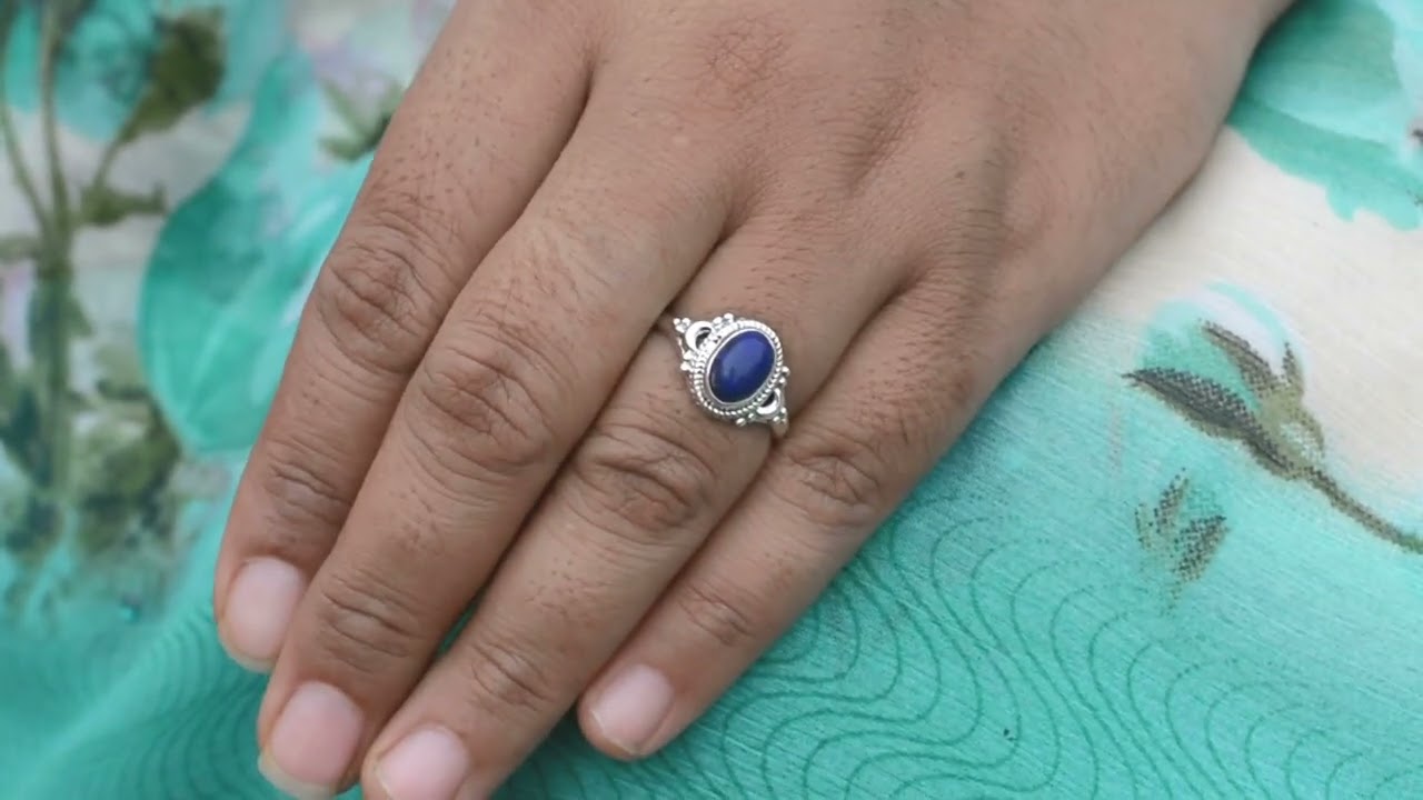 Indian traditional 925 Sterling Silver Blue Stone Toe Ring for Women & girls  | eBay