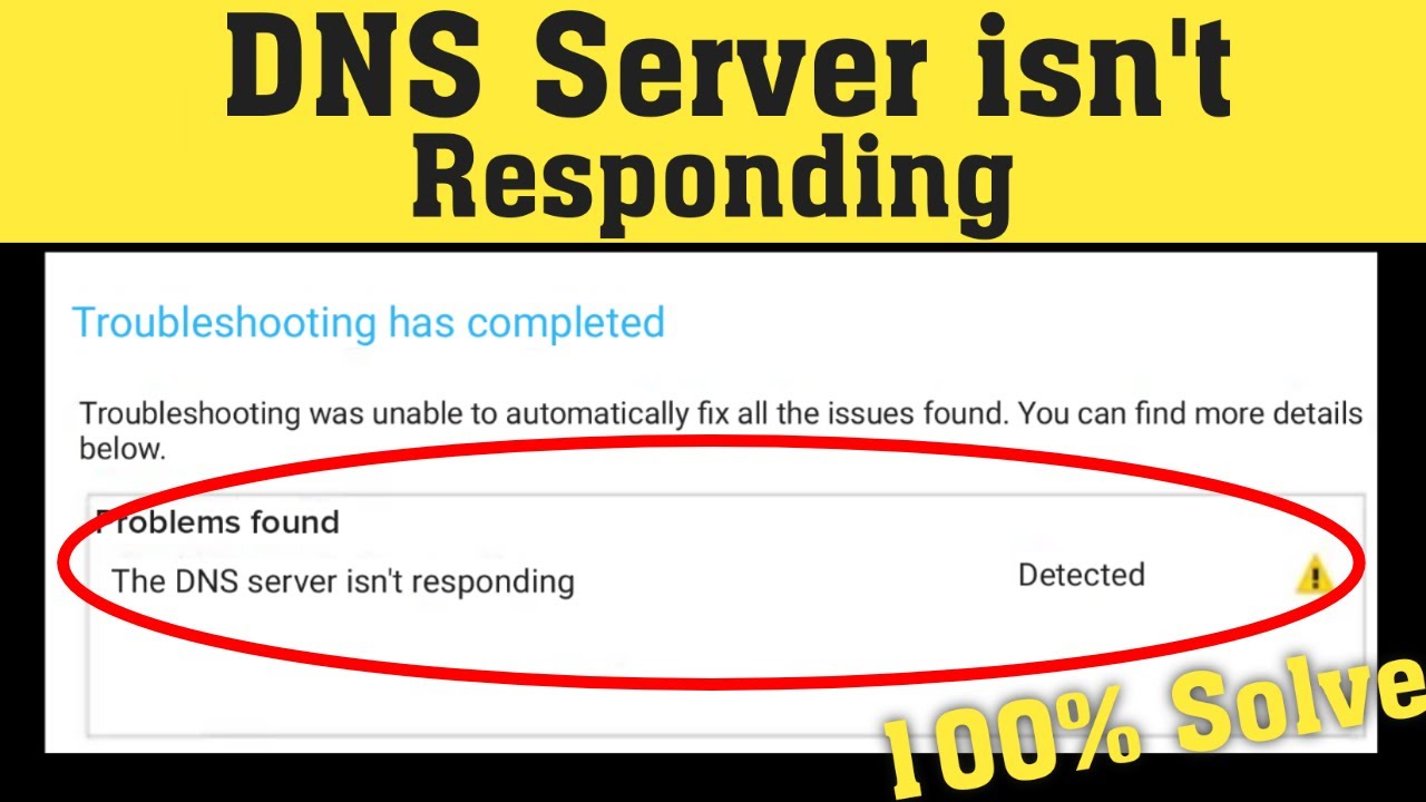 how to fix dns server not responding youtube