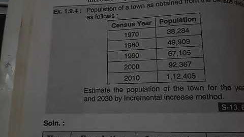 Incremental increase method  in Environmental Engineering (Public Health Engineering or PHE)