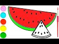 Bolalar uchun Tarvuz rasm chizish 🍉/Drawing Watermelon for children/ Dibujo de sandía para niños