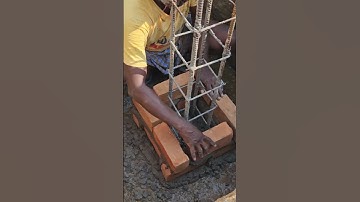 Brick Column Build with Cement Mixing #shorts #column #brick #cement #build