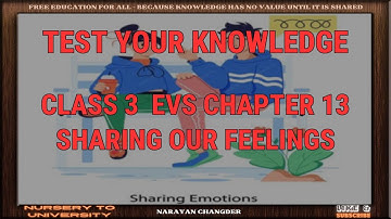 CLASS 3  EVS CHAPTER 13 SHARING OUR FEELINGS