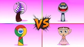 My Sprunki OC: BUBBLE 🆚 SHARKO 🆚 GOOGLE 🆚 CAPUCHINA BALLERINA Tiles Hop EDM Rush
