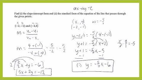 Writing Linear Equations Given Two Points
