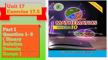 Unit 17| Exercise 17.5 (Part 1)| Class 10| New Mathematics Book|  Karachi Board
