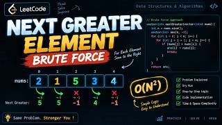 Next Greater Element LeetCode 🔥 Brute Force Approach Explained