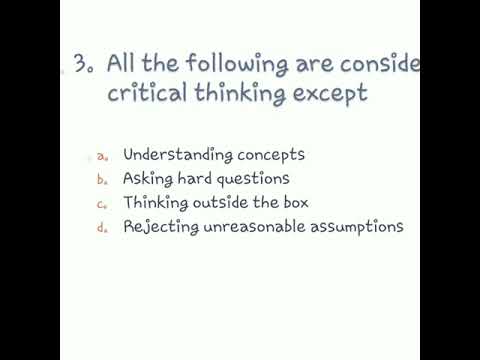 critical thinking multiple choice questions