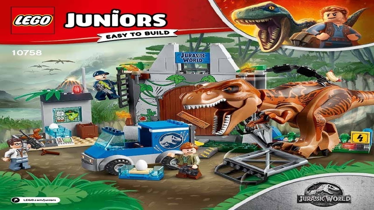 LEGO instructions Juniors - Jurassic World 10758 - T. Rex Breakout YouTube