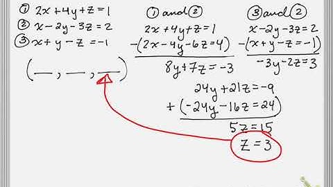 3 variable linear system - one solution