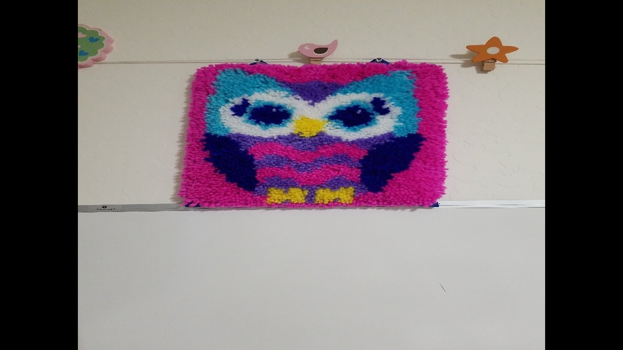 LatchKits MiniRug Sewing Kit The Classic Latch Hook Craft Kit Owl