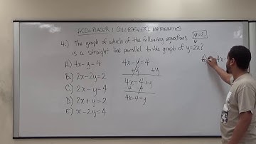 CUNY Accuplacer Sample Exam Problem #4 Solution - BMCC MAT56/206 Exemption Exam