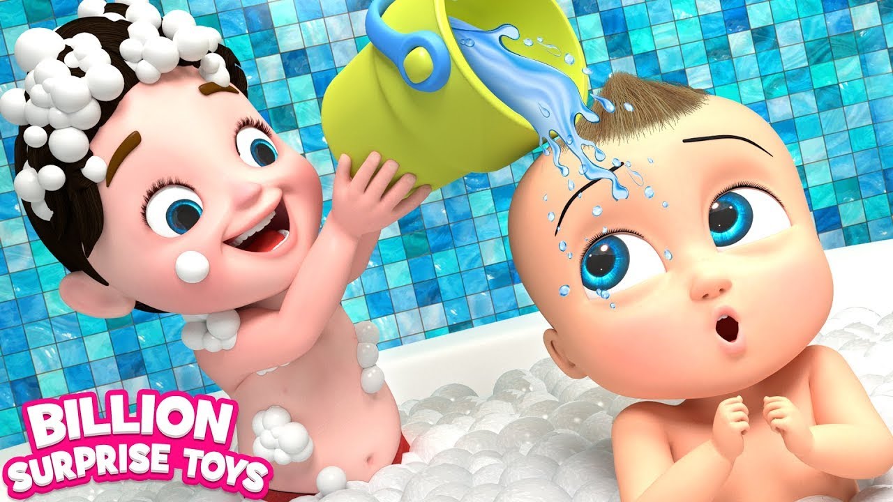 Baby Bath Time Fun Song - BillionSurpriseToys Nursery Rhymes, Kids Songs